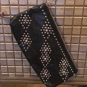 Express Black Beaded clutch with strap!